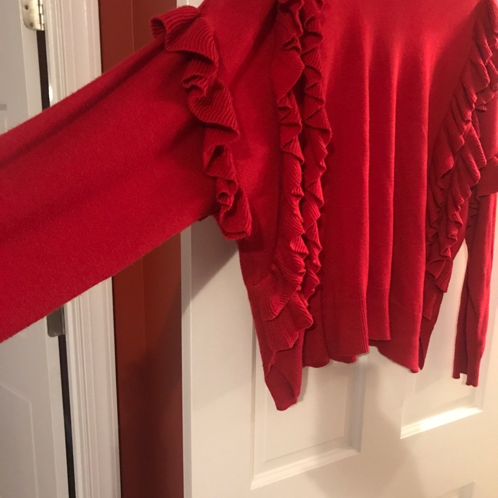 Holiday ruffle sweater